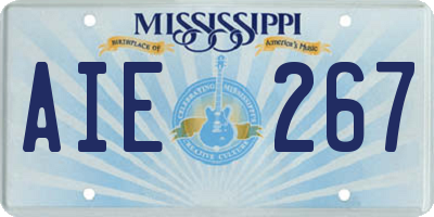 MS license plate AIE267