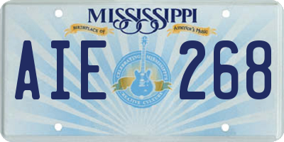 MS license plate AIE268
