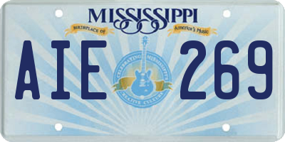 MS license plate AIE269