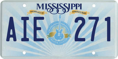 MS license plate AIE271