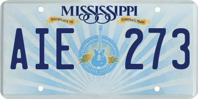 MS license plate AIE273