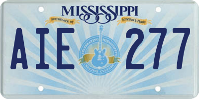 MS license plate AIE277