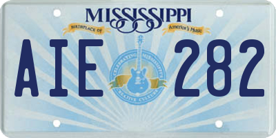 MS license plate AIE282