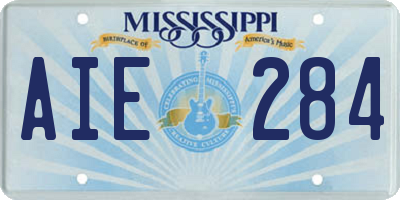 MS license plate AIE284