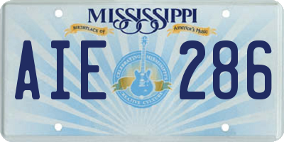MS license plate AIE286