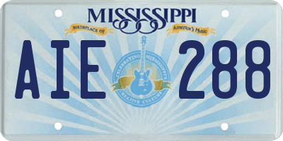 MS license plate AIE288