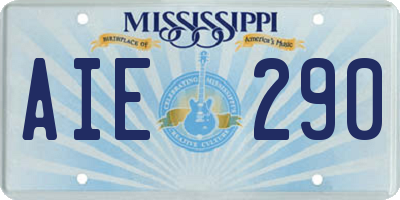 MS license plate AIE290