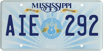 MS license plate AIE292
