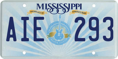 MS license plate AIE293