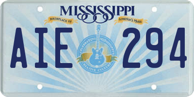 MS license plate AIE294
