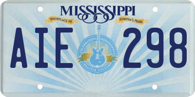 MS license plate AIE298