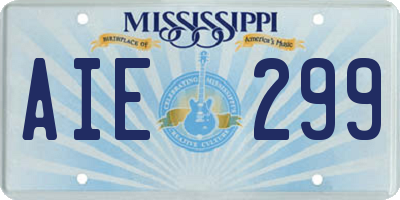 MS license plate AIE299