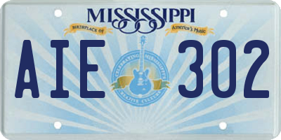 MS license plate AIE302