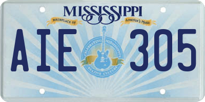 MS license plate AIE305
