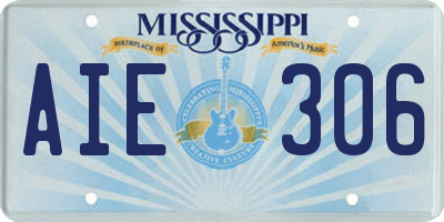 MS license plate AIE306