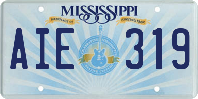 MS license plate AIE319
