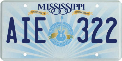 MS license plate AIE322