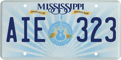 MS license plate AIE323