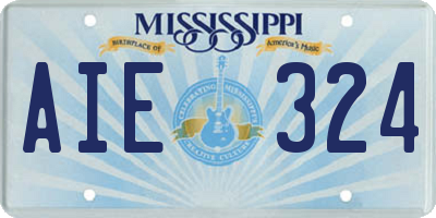 MS license plate AIE324