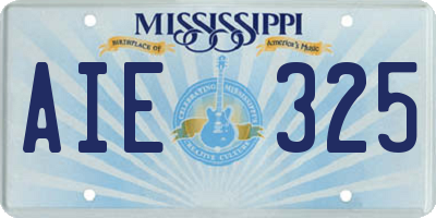 MS license plate AIE325