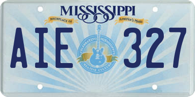 MS license plate AIE327