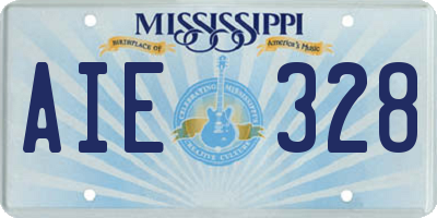 MS license plate AIE328