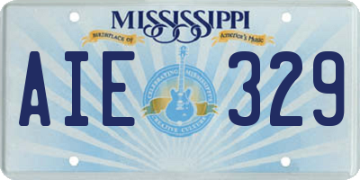 MS license plate AIE329