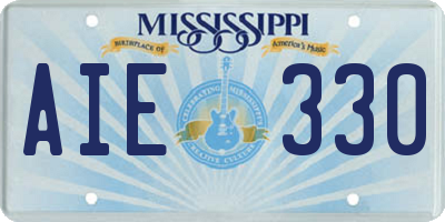 MS license plate AIE330