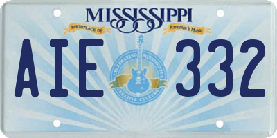 MS license plate AIE332