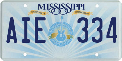 MS license plate AIE334