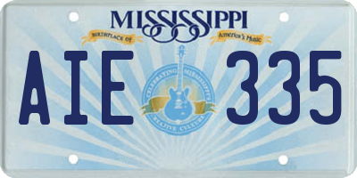 MS license plate AIE335