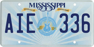 MS license plate AIE336