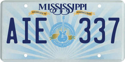 MS license plate AIE337