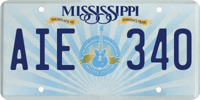 MS license plate AIE340