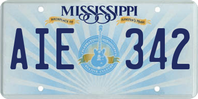 MS license plate AIE342