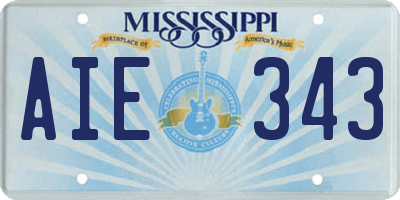 MS license plate AIE343
