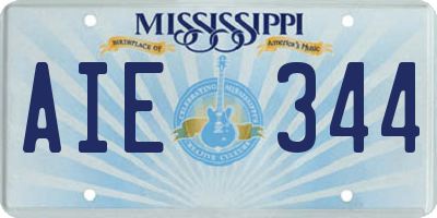 MS license plate AIE344