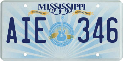 MS license plate AIE346