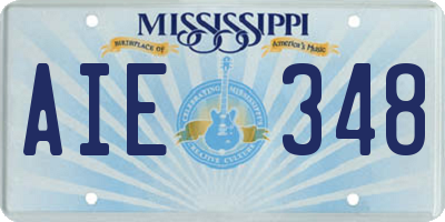 MS license plate AIE348
