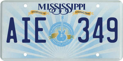 MS license plate AIE349