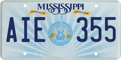 MS license plate AIE355