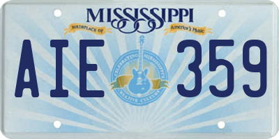 MS license plate AIE359
