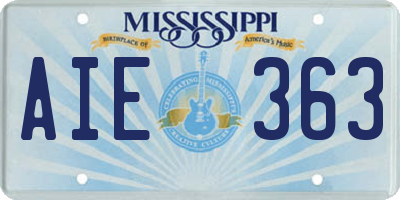 MS license plate AIE363