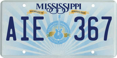 MS license plate AIE367