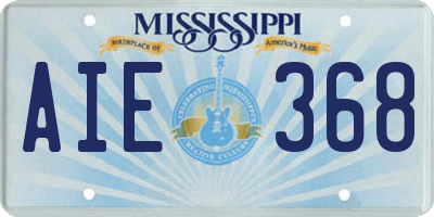 MS license plate AIE368