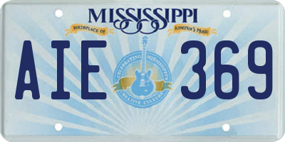 MS license plate AIE369