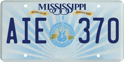 MS license plate AIE370