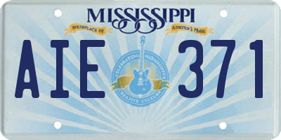 MS license plate AIE371
