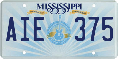 MS license plate AIE375