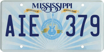 MS license plate AIE379